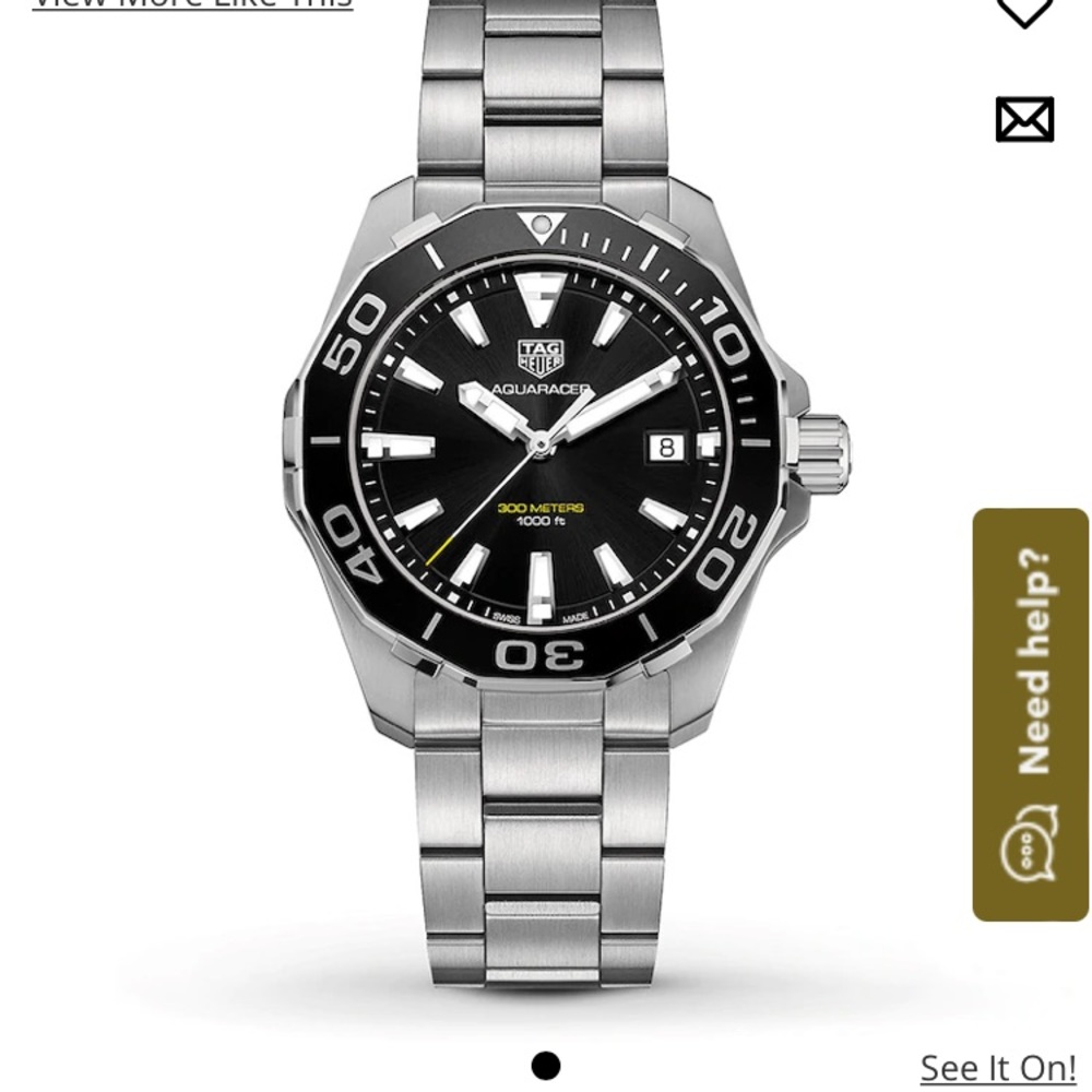 Tag Heuer mens Aquaracer with black face and dial